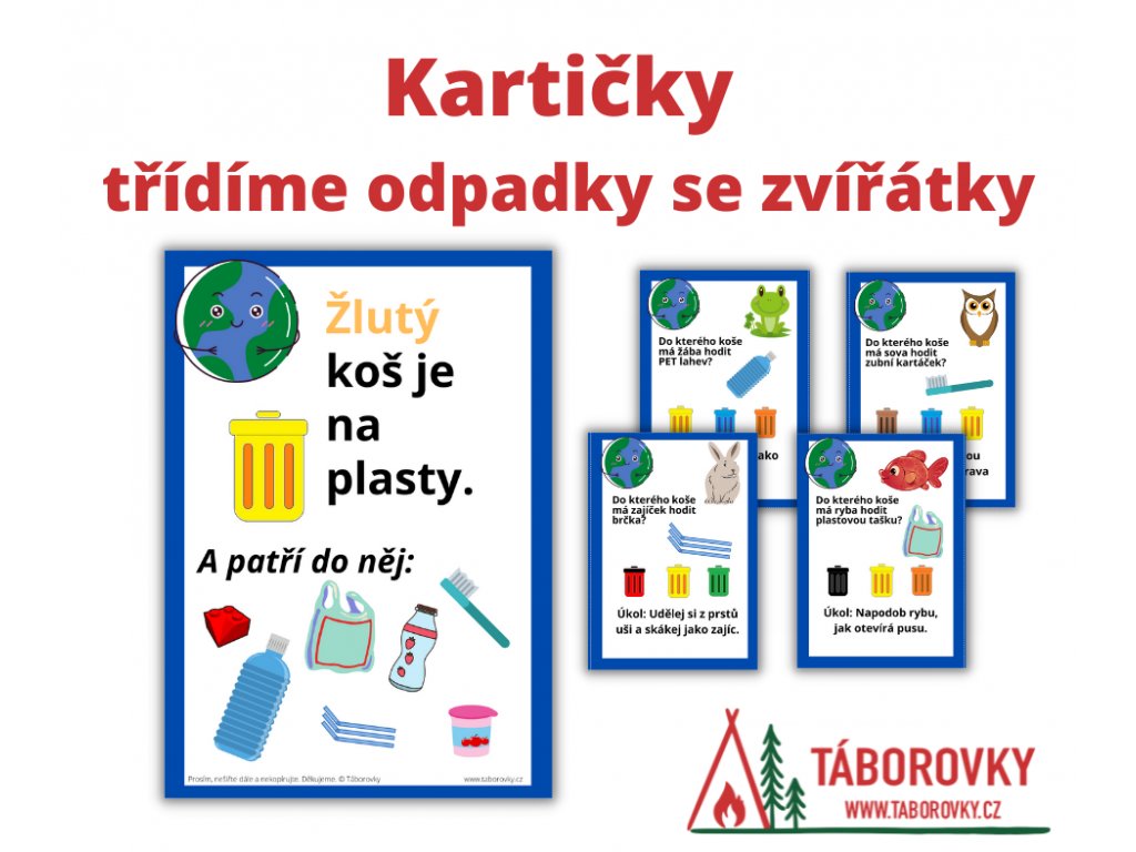Třídíme dopadky se zvířátky kartičky vhodné i pro děti v MŠ